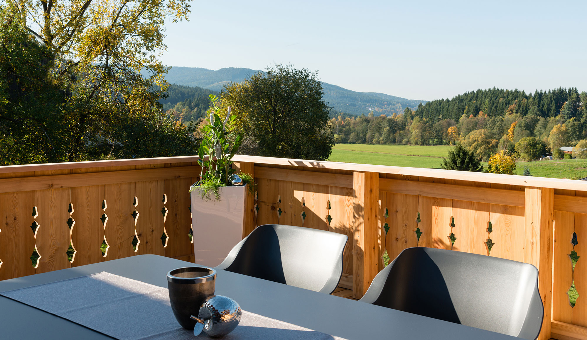 herrliche Aussicht - Terrasse Chalet Bayerischer Wald